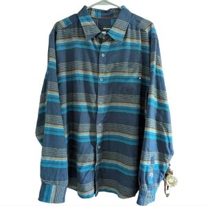 Mens Marmot Flannel Button Down Shirt - Mens XL - Blue Plaid Casual